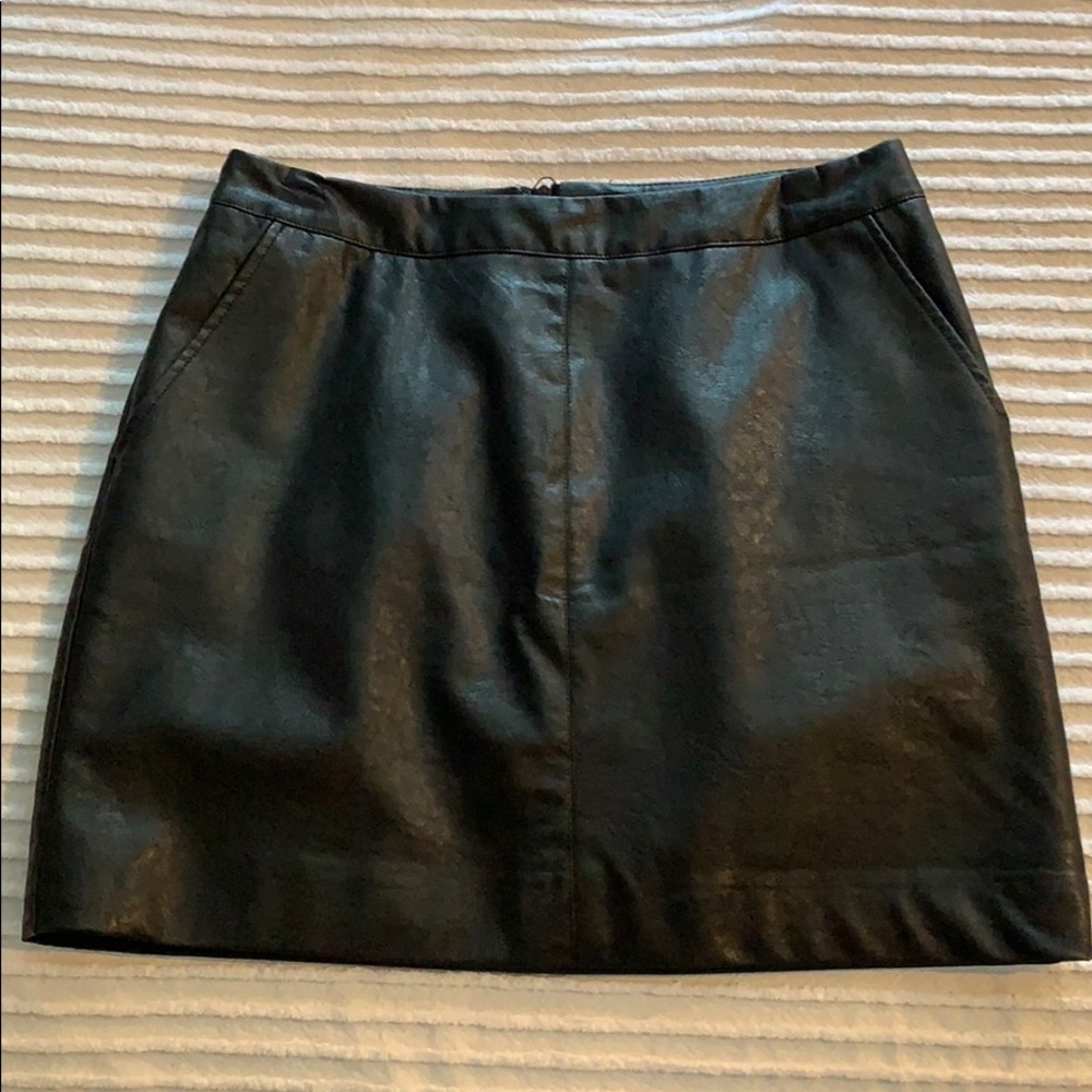 Black leather skirt